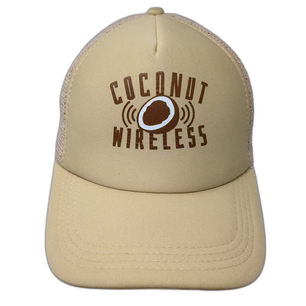 Kai Aloha Supply Trucker Hat Beige Brown Snapback One Size Coconut Wireless